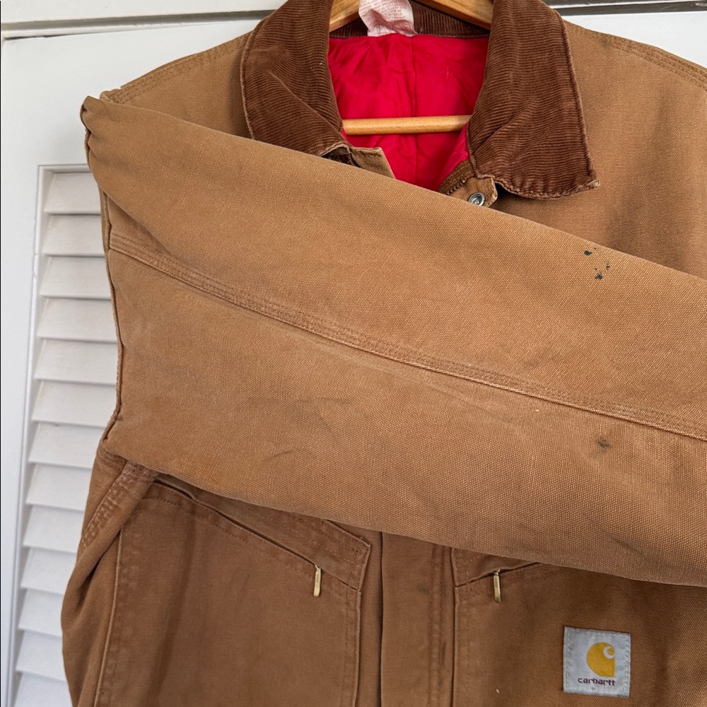 Vintage Carhartt Mens 42R Distressed Quilted Canvas Coveralls 996QZ USA Made - Picture 9 of 16